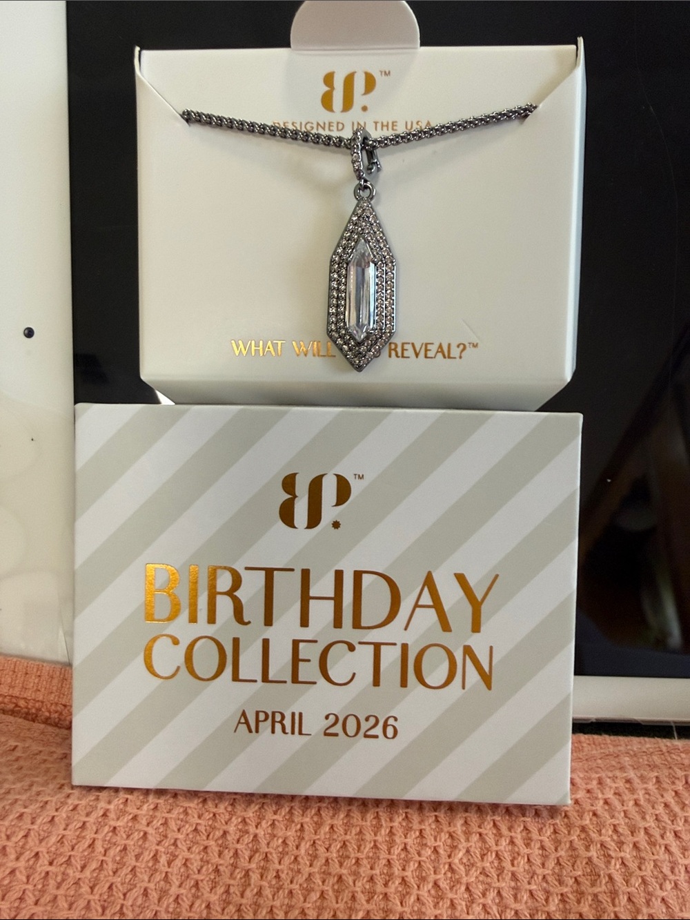 BP. Crystal Drop Pendant Necklace in Silver